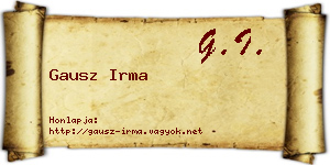 Gausz Irma névjegykártya